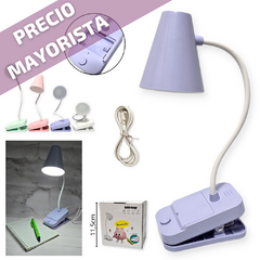 Lampara Escritorio Velador Led Flexible Con Pinza Mesa