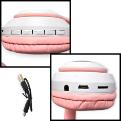 Auriculares Plegable Bluetooth Luz Led Orejas Inalambrico - pachos