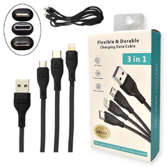 Cable Cargador Usb Micro Usb 3 Conectores Celular Tablet