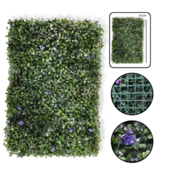 Pasto Jardin Vertical Artificial Panel 40x60 Césped con flores - pachos