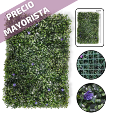 Pasto Jardin Vertical Artificial Panel 40x60 Césped con flores