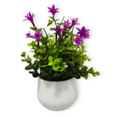 Planta Artificial Flores Maceta Plastico Deco Plantin Chico - comprar online