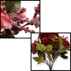 A Ramo flores Rosas Artificiales Decoración Flor - tienda online