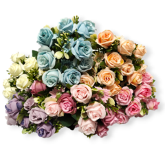 Imagen de Rosas Artificiales Ramo Centro Mesa Decoración Flor