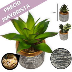 Planta Flor Maceta Cemento Artificial chiquita decorativa