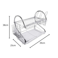 Secaplatos Escurridor Cromado 2 Pisos Bazar - comprar online