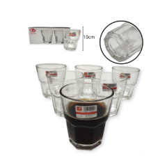 Imagen de Vaso Vidrio Gaseosa Resistente Pack Caja X6 Unidades Bazar