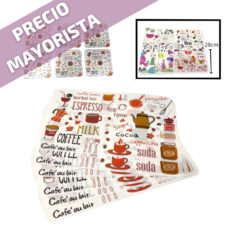 Set Individual Mesa Mas Posa Vasos Pvc Estampado Baza