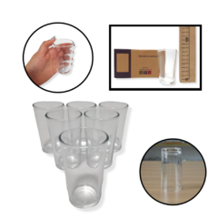 Vasos Vidrio Alto Agua Jugo X6 Unidades Transparente Caja