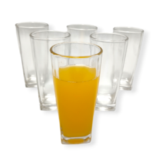 Vasos Vidrio Alto Varios Diseños Agua Jugo X6 Unidades - comprar online