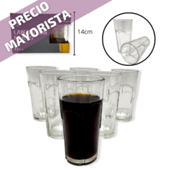 Vasos Vidrio Alto Varios Diseños Agua Jugo X6 Unidades