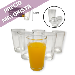 Vasos Vidrio Alto Varios Diseños Agua Jugo X6 Unidades