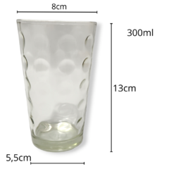 Vasos Vidrio Alto Burbuja Agua Jugo X6 Unidades - pachos