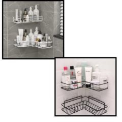 Imagen de Esquinero Estante Organizador Rack Adhesivo Cocina Baño Ducha