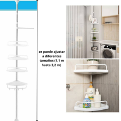 Organizador esquinero baño ajustable regulable cuatro estantes baño ducha - comprar online