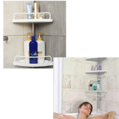 Organizador esquinero baño ajustable regulable cuatro estantes baño ducha - pachos