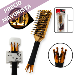 Cepillo Cabello Peine Desenredante dorado neumatico Paleta