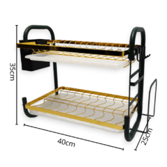 Secaplatos Escurridor Acero Inoxidable 2 Piso Bandeja - comprar online