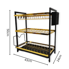 Secaplatos Escurridor 3 Pisos Acero Bandeja Cocina Bazar - comprar online