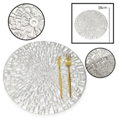 Individuales Individual Mesa Metalizado Carpetita Redonda - pachos