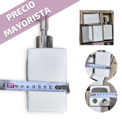 Set Baño Dispenser Porta Cepillo 4 Piezas Accesorios Blanco