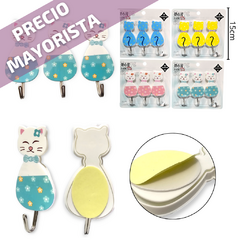 a Perchitas Adhesiva Gatito X6 paquetes Gancho Multiuso Hogar Resistente - comprar online