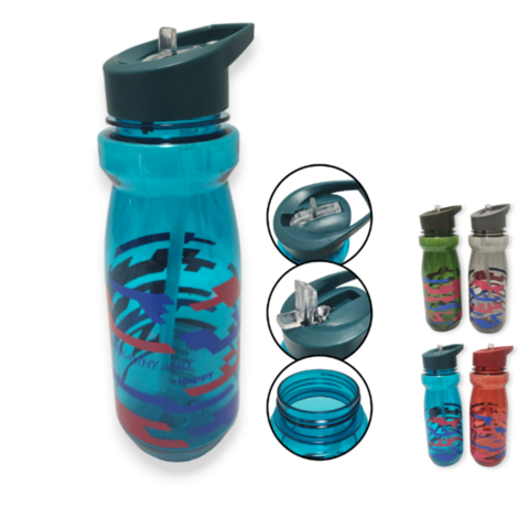 Botella Agua Plástico Colores Pico Sport plastico