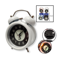Reloj Despertador Analógico Metal Campana Vintage Deco