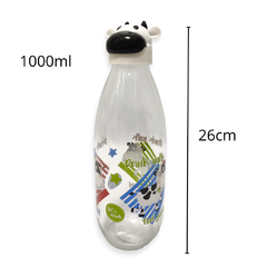 Botella Vidrio Diseño Vaca Tapa 1 LT plastico bazar en internet