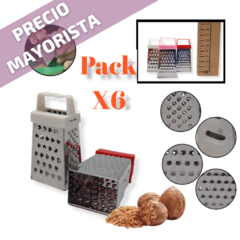 Rallador mini Acero Inoxidable 4 Caras Cocina x 6 unidades