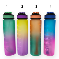 Botella Agua Plástico Motivacional + Medidas 1000ml - comprar online