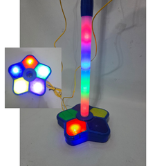 juguete Micrófono Doble Infantil De Pie Mp3 Luces Juego - comprar online