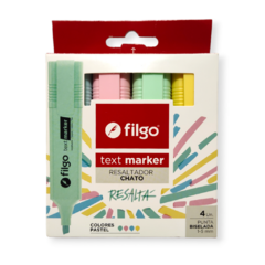 Imagen de Resaltador Fibron filgo color pastel Escolar X4 Unidades Utiles