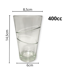 Vasos Vidrio Alto Diseño Agua Jugo Durax X6 Unidades - comprar online