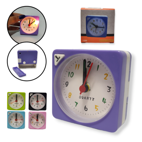 Reloj Despertador Analogico Plástico Cuadrado Mesa