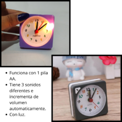 Reloj Despertador Analogico Plástico Cuadrado Mesa en internet