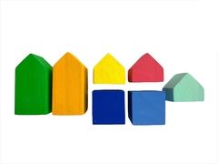 Set de 7 casitas de madera multicolor en internet