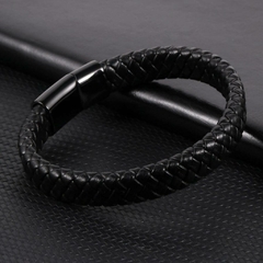 Pulseira Masculina Classica de Couro Legítimo Fecho de Aço Inoxidável - Pulseiras e Acessórios Masculino | Sr Lordre