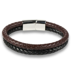 Pulseira Masculina Design de Couro Fecho Magnético na internet