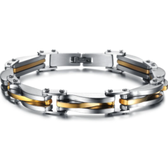 Pulseira Masculina Social Aço Inox Premium