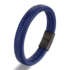 Pulseira Masculina Clássica de Couro e Fecho Magnético - comprar online