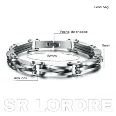 Imagem do Pulseira Masculina Social Aço Inox Premium