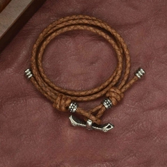 Pulseira Masculina Dragão de Couro Genuíno Fecho Ajustavel - comprar online