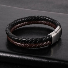 Pulseira Masculina Design de Couro Fecho Magnético - comprar online