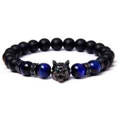 Pulseira Masculina de Pedra Olho de Tigre