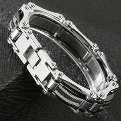 BRACELETE CORRENTE ELEGANTE AÇO INOX - loja online