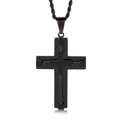 Colar Masculino Crucifixo de Aço Inox Premium