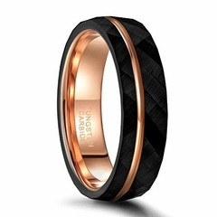 Anel Black Martelado de Tungstênio Confort Premium - comprar online