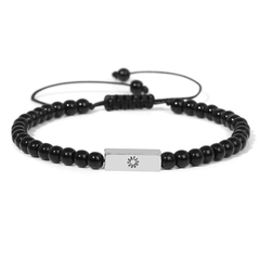 Pulseira Masculina Deuses Pedra Natural Fecho Ajustável 4mm - comprar online