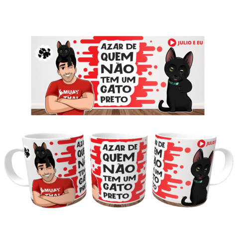 Caneca Gato Gente legal tem gato desenho gato preto